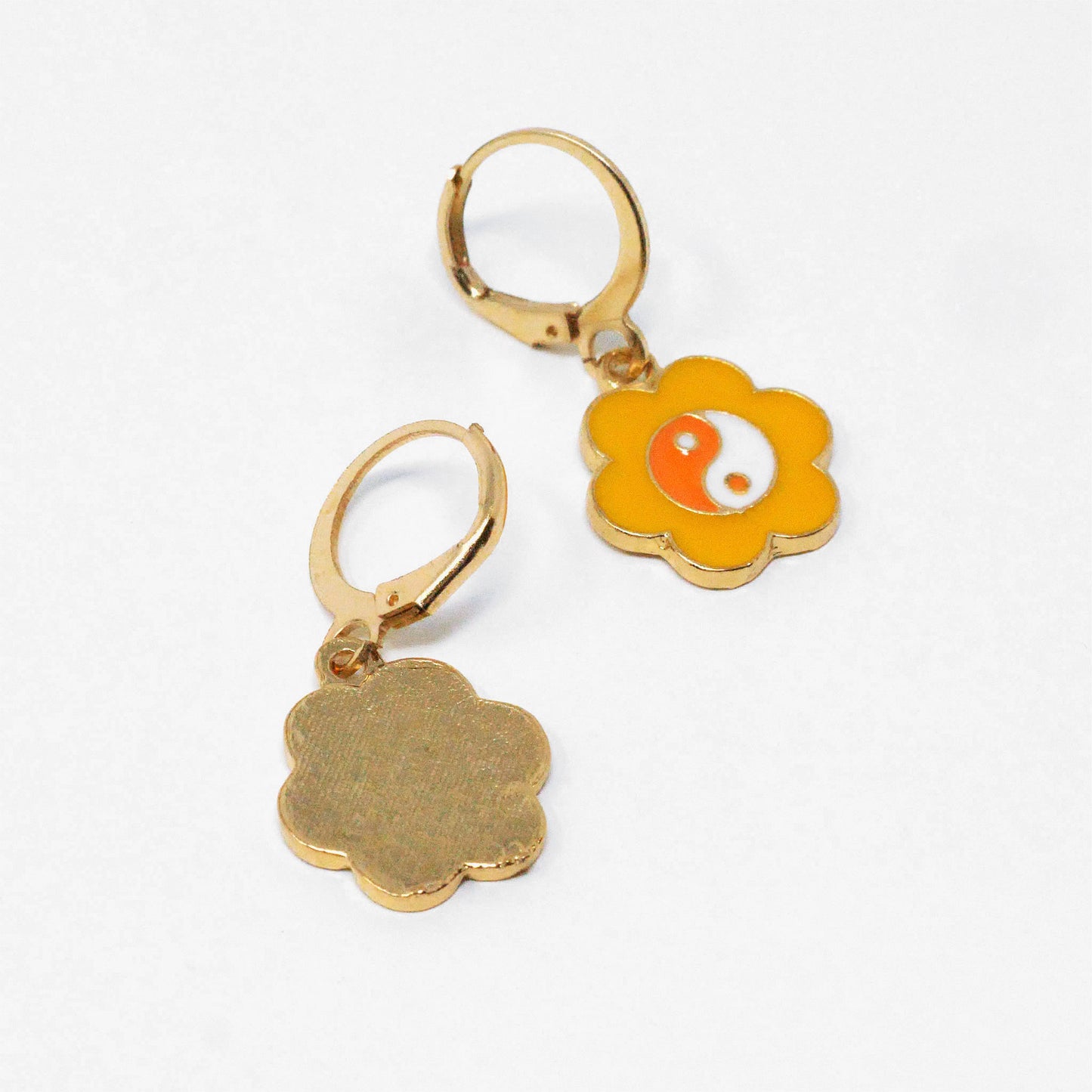 Orange Retro Flower Earrings