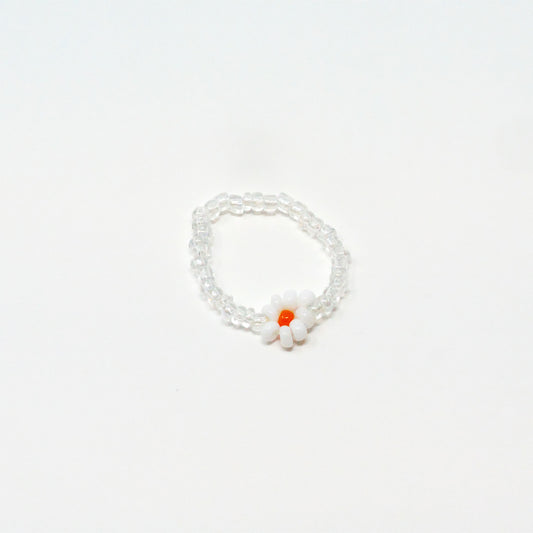 White n Clear Daisy Ring