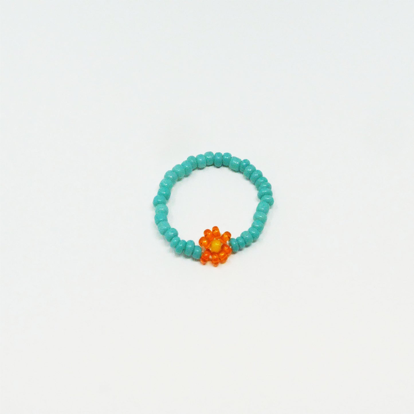 Green Orange Daisy Ring