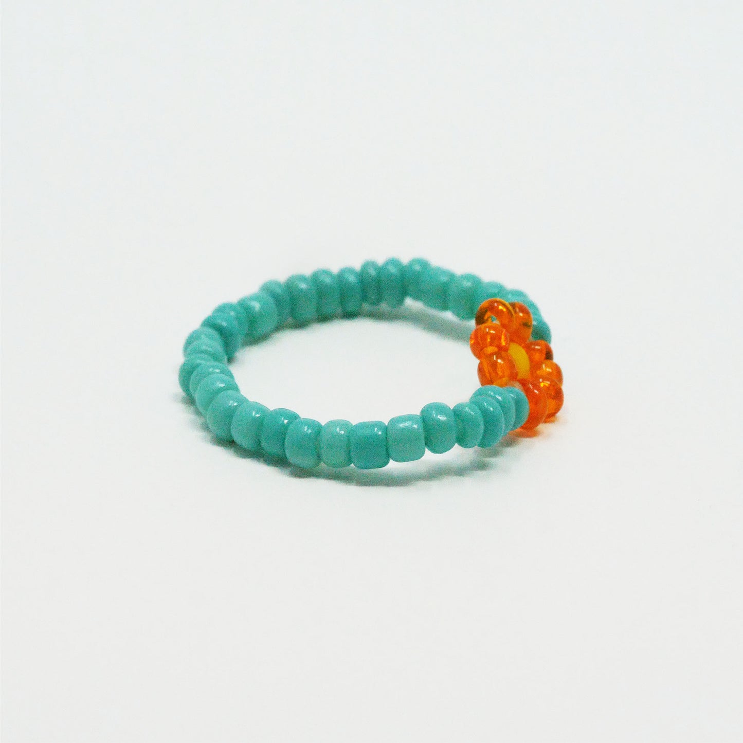 Green Orange Daisy Ring
