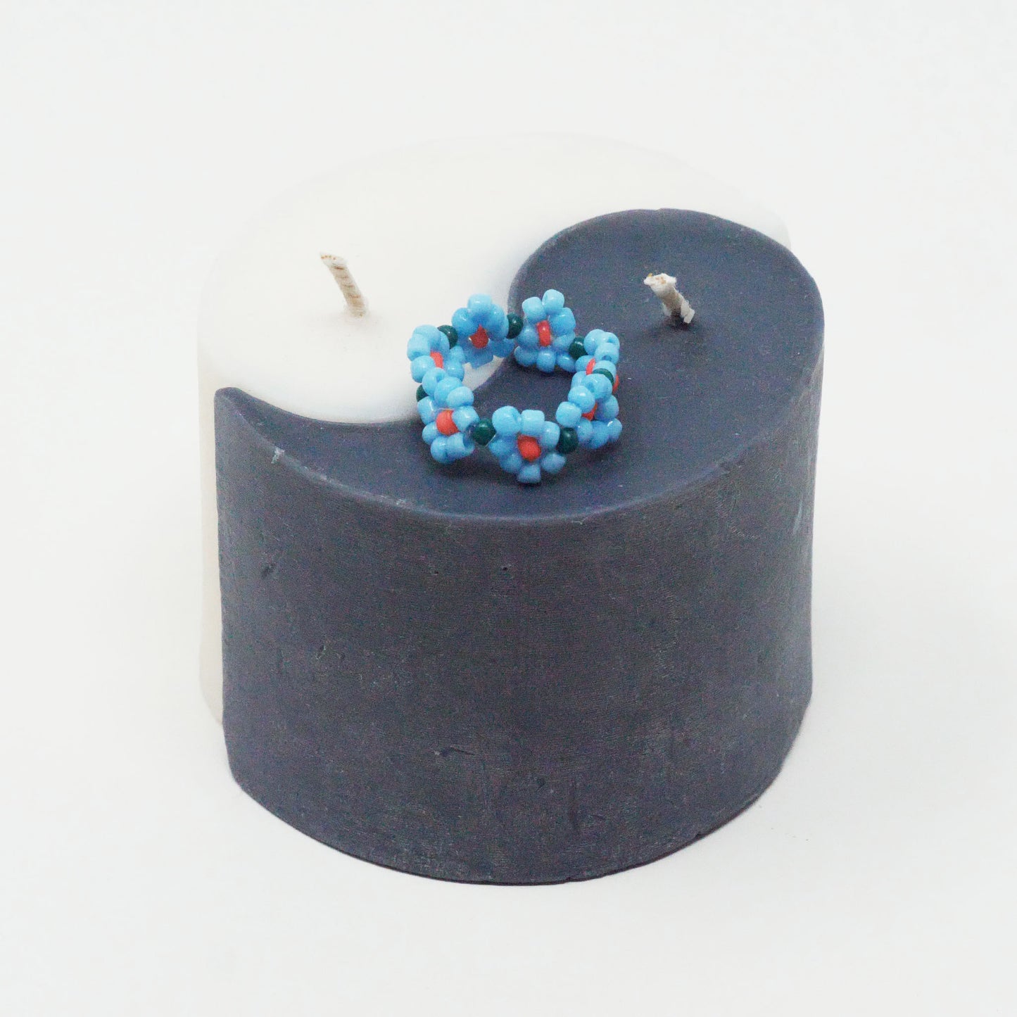 Blue Daisy Bead Ring
