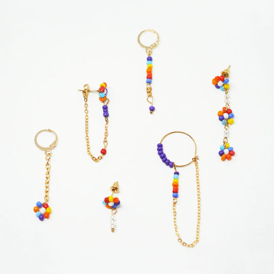 Daisy Rainbow Earring Set
