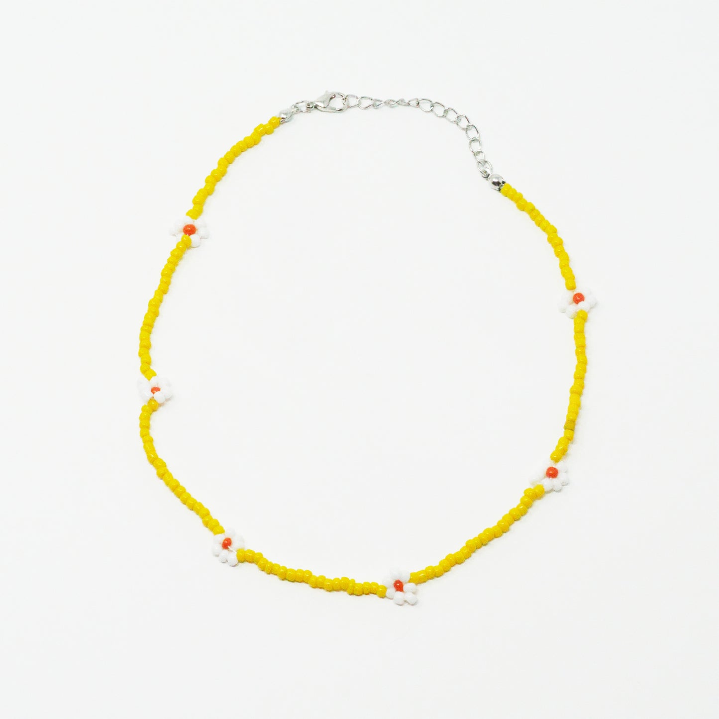 Yellow Bead Daisy Necklace