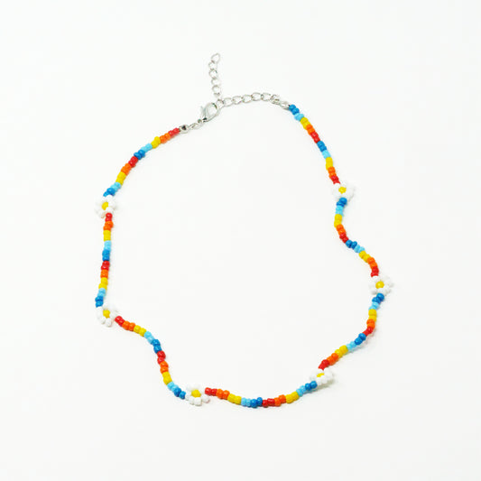 Tropical Daisy Rainbow Necklace