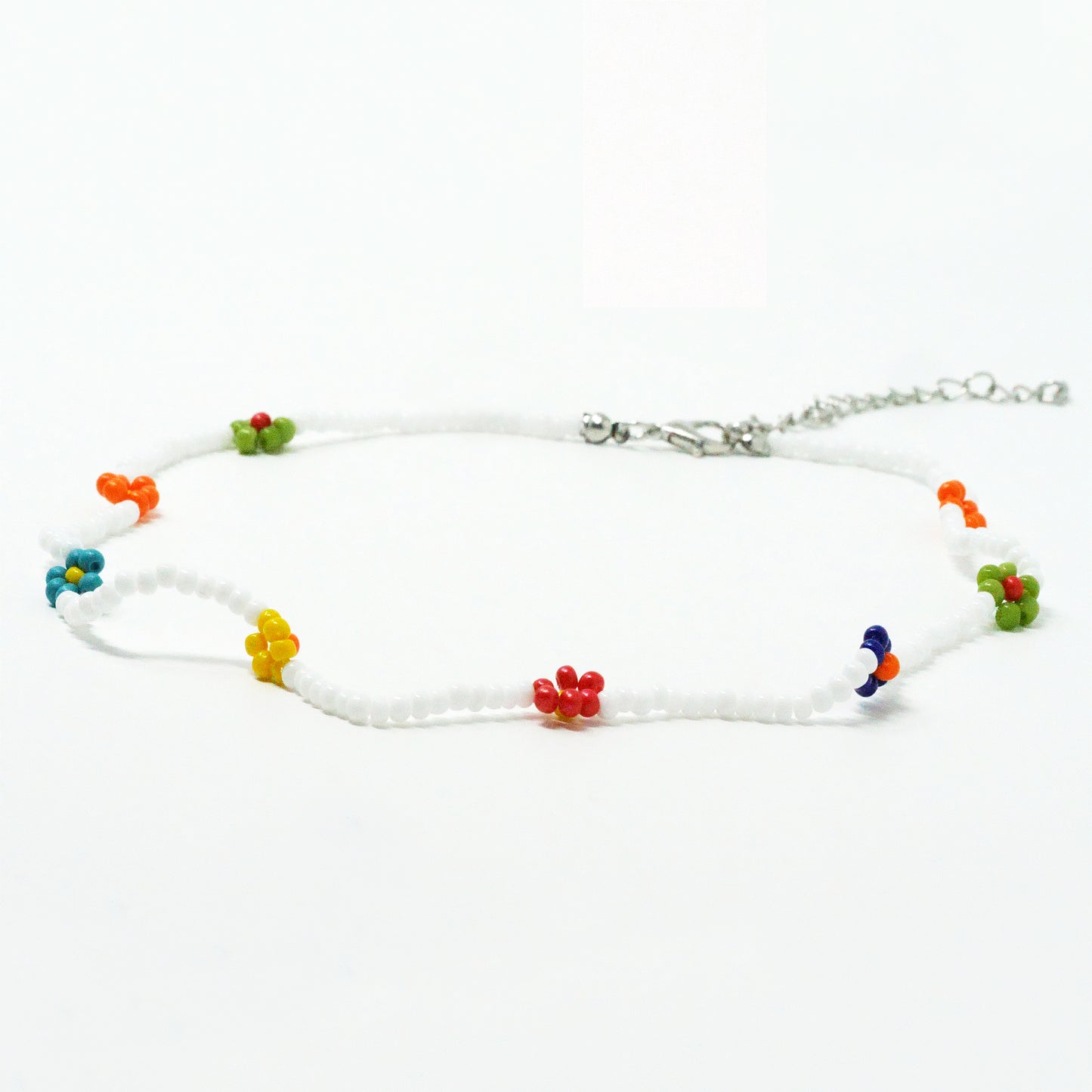 White Rainbow Daisy Choker