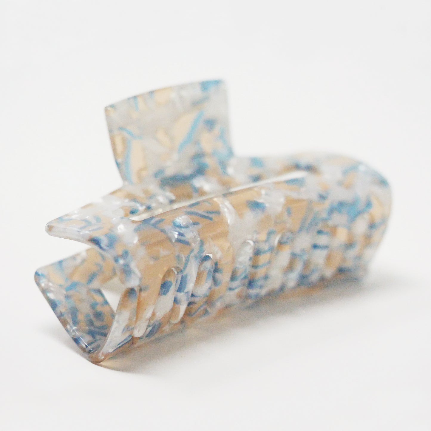 Medium Blue Beige Rectangular Claw