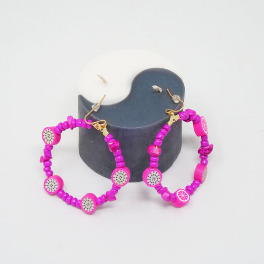 y2k Dragon Fruit Hoops