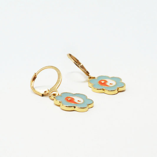 Pastel Retro Teal Earrings