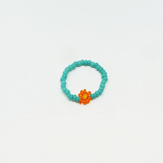 Green Orange Daisy Ring
