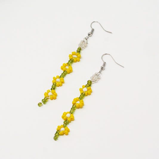Yellow Daisy Dangly Earrings