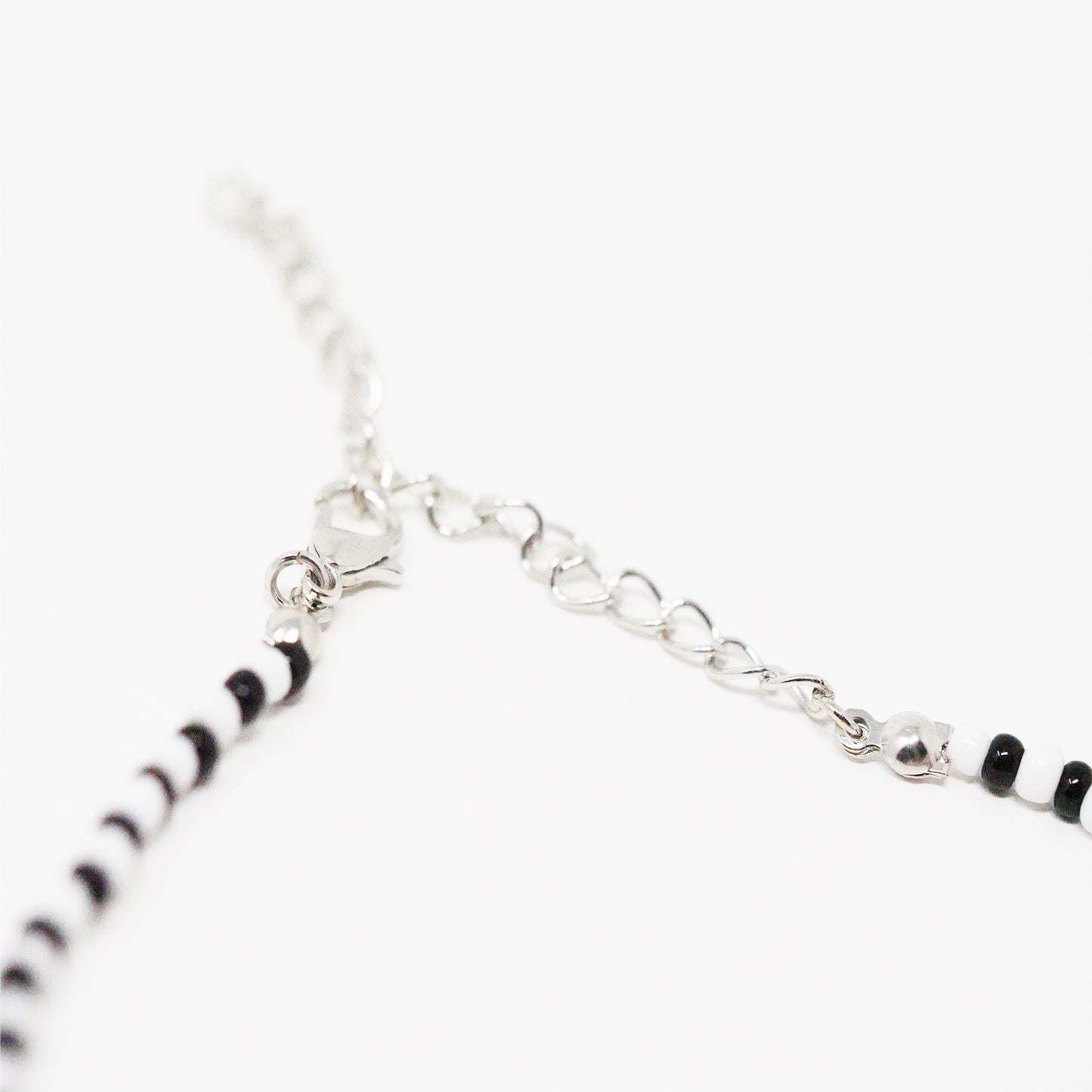 Black n White Striped Daisy Necklace