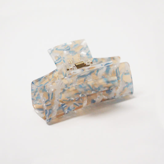 Medium Blue Beige Rectangular Claw